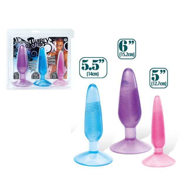 Twirly Trio Jelly Butt Plug Set